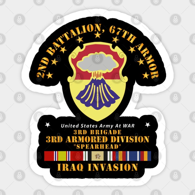 2nd Bn 67th Armor -  3rd AR Div - Invasion w IRAQ SVC Sticker by twix123844